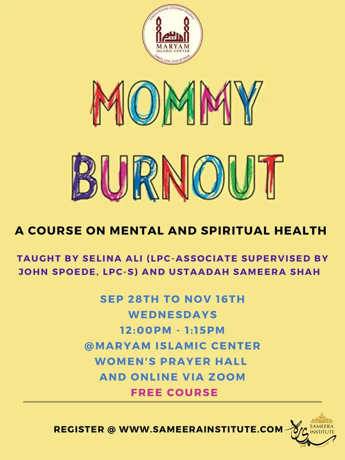 Flyer for Mommy Burnout