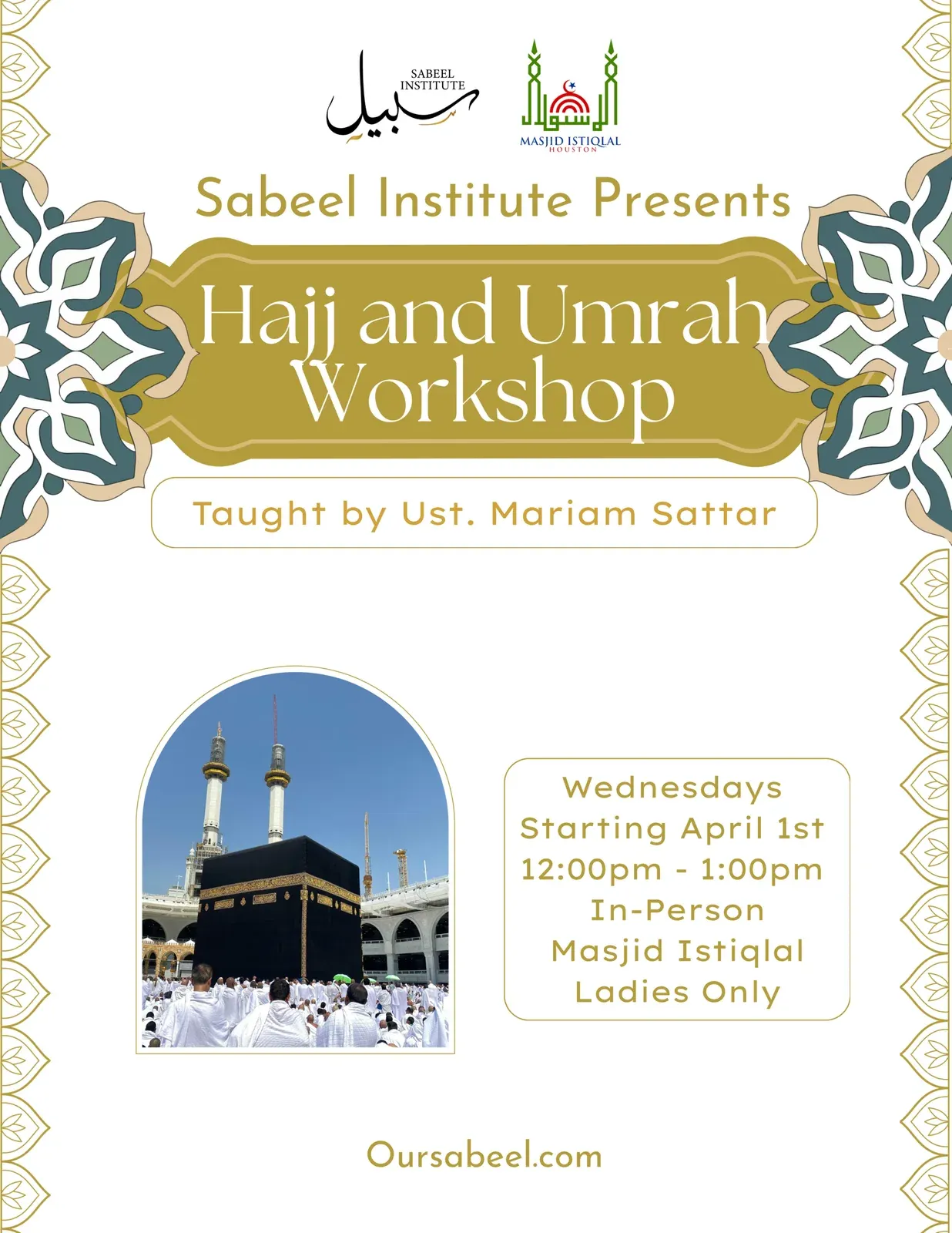 Flyer for Hajj and Umrah Workshop
