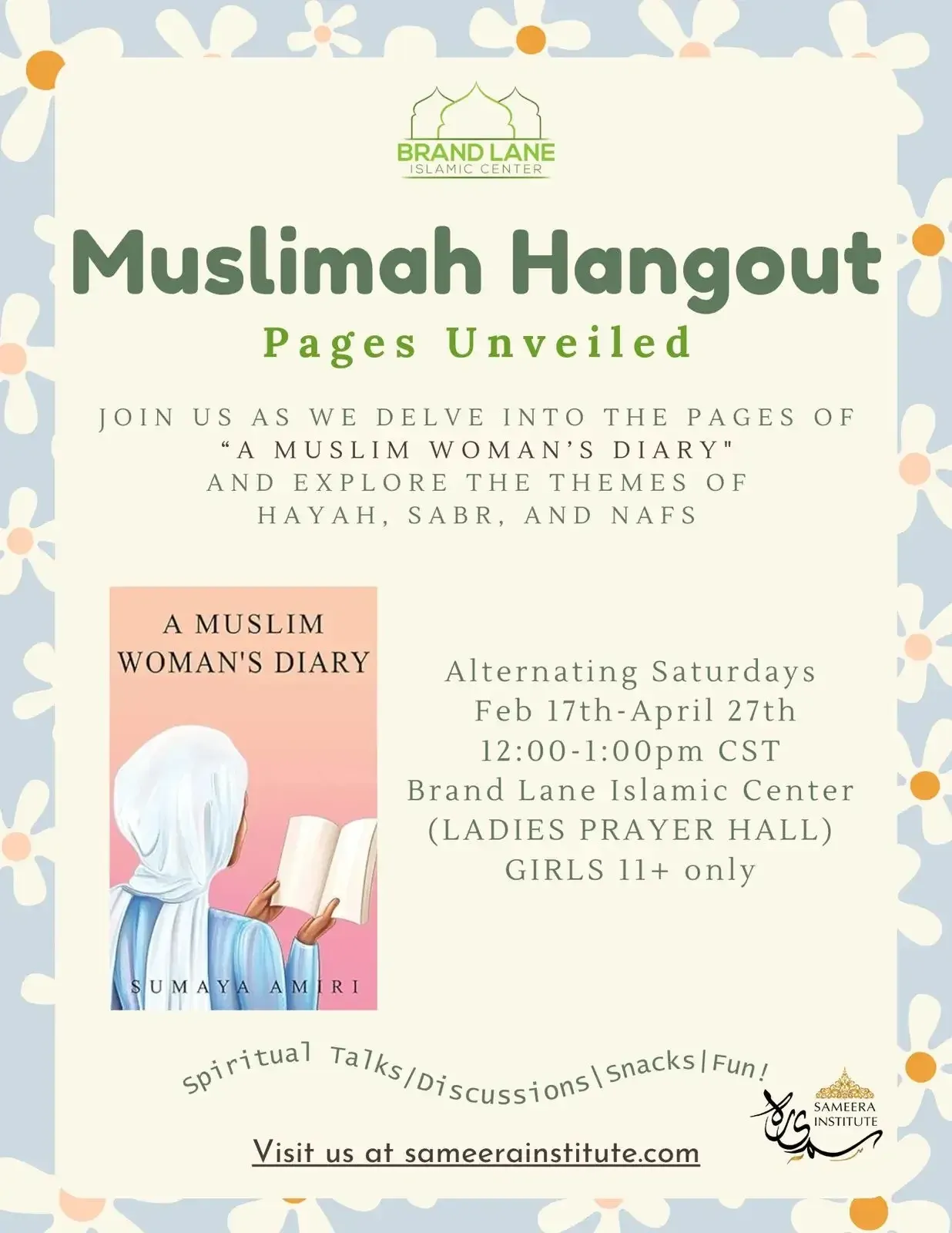 Flyer for Muslimah Hangout