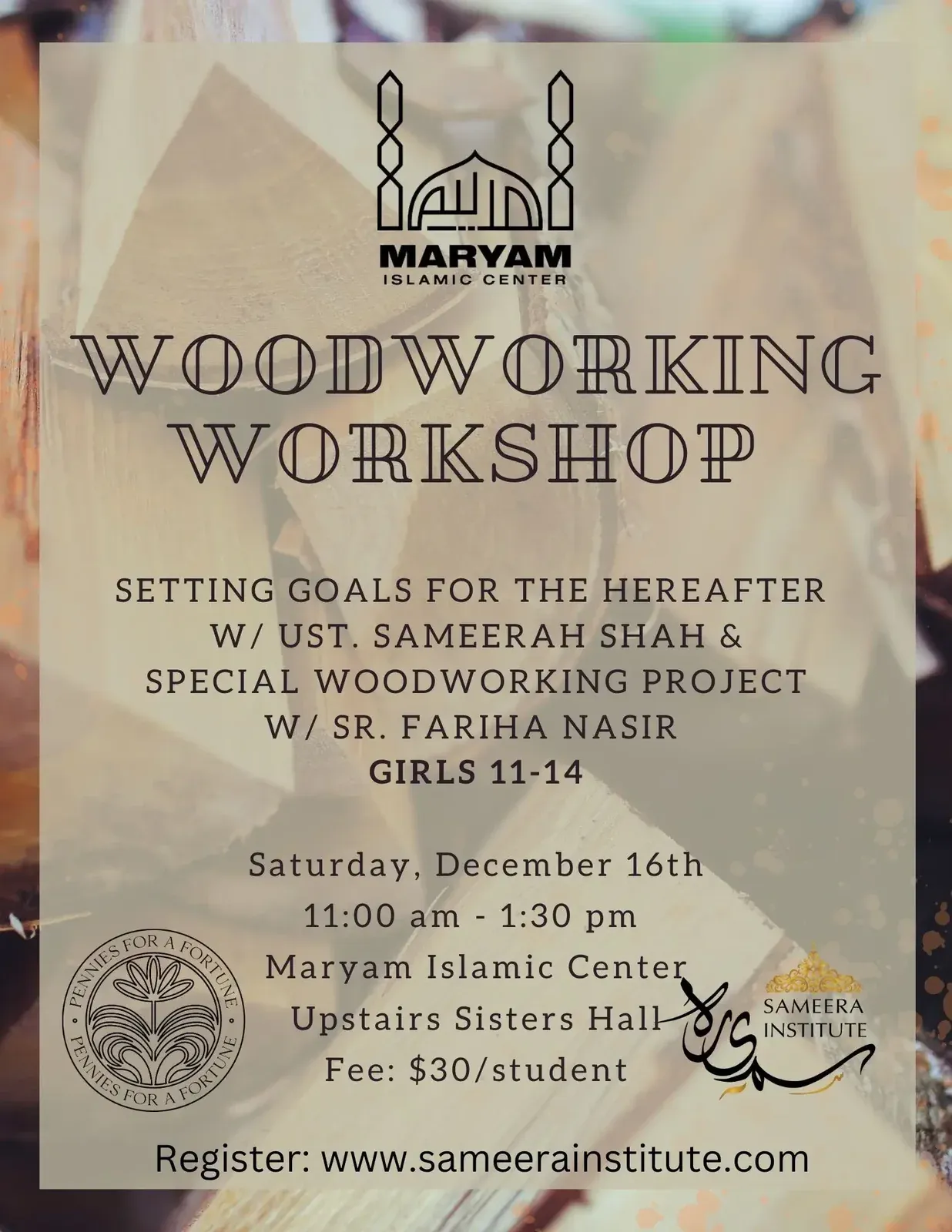 Flyer for Woodworking Workshop