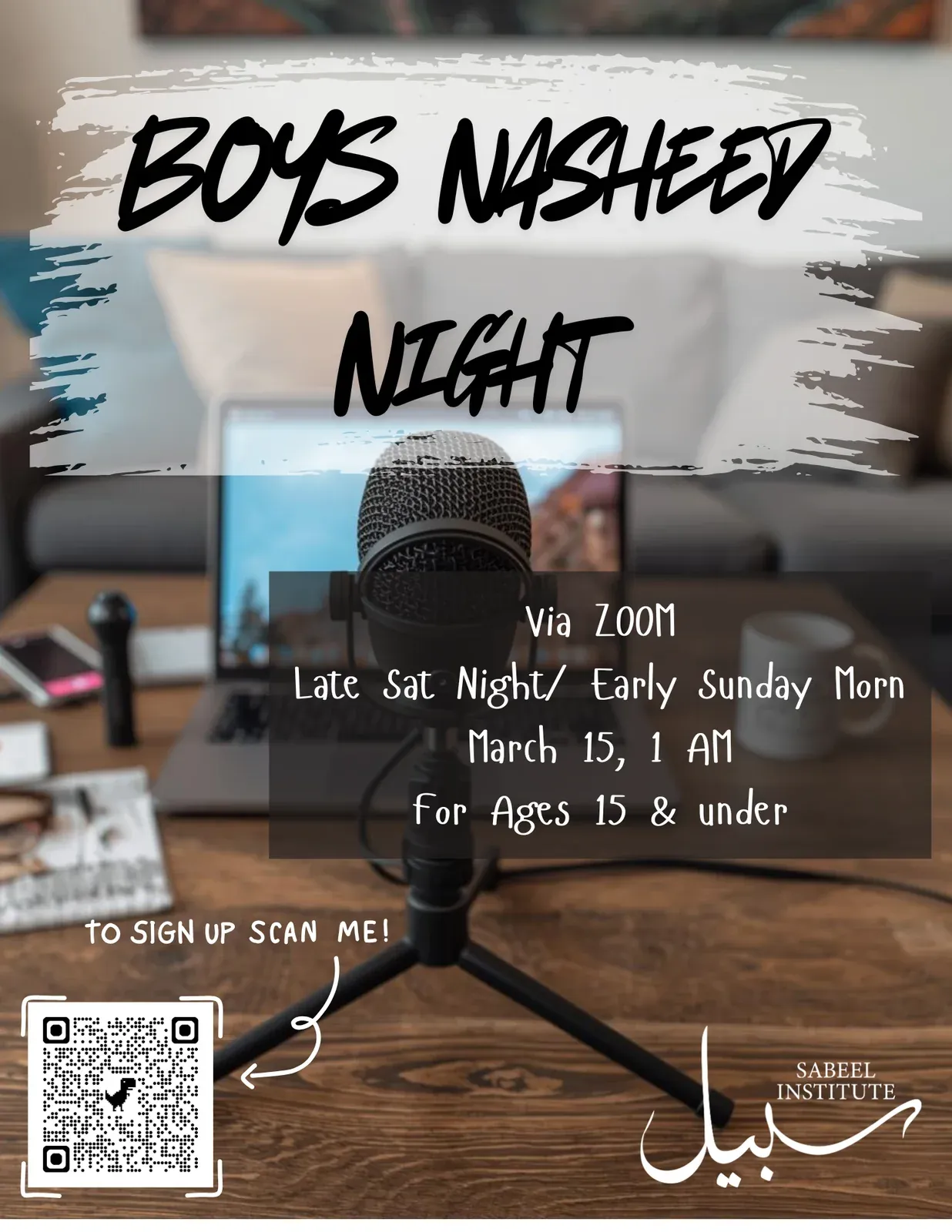 Flyer for Boys Nasheed Night