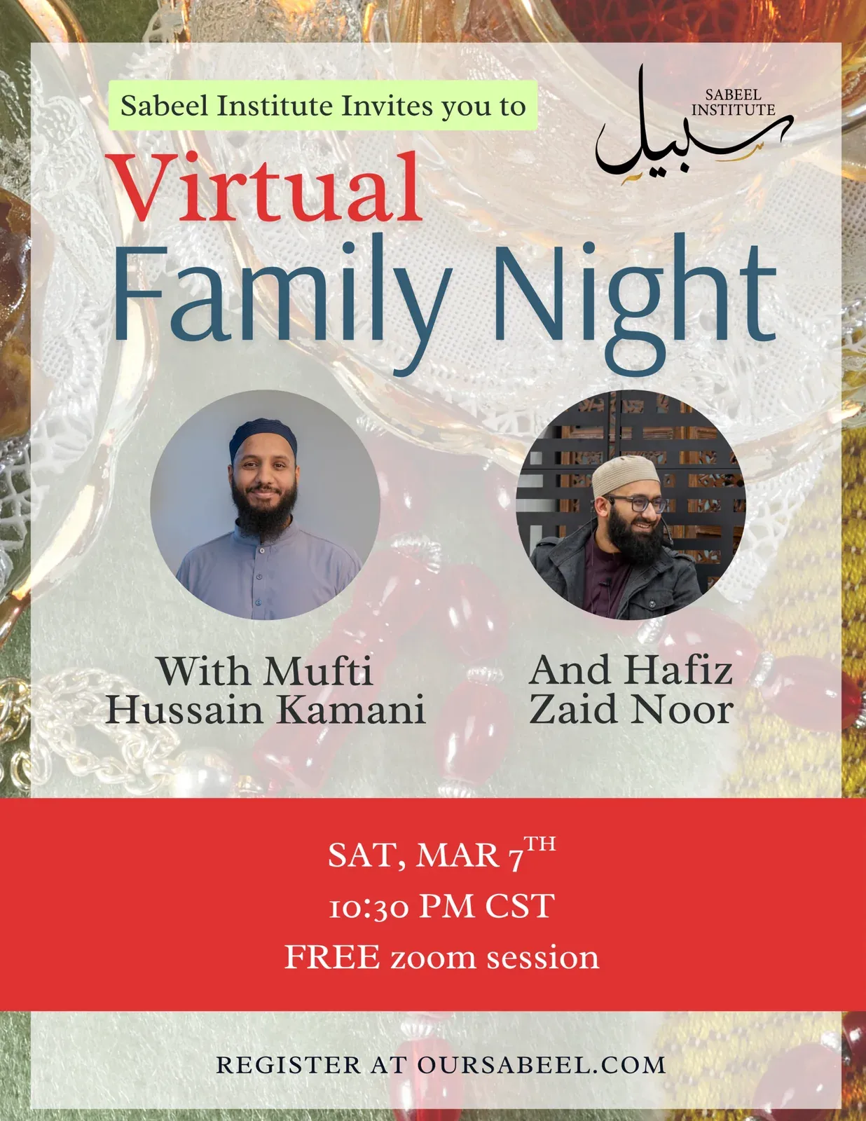 Flyer for Virtual Family Night