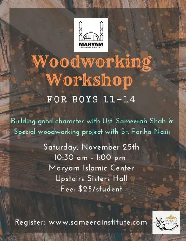 Flyer for Woodworking Workshop