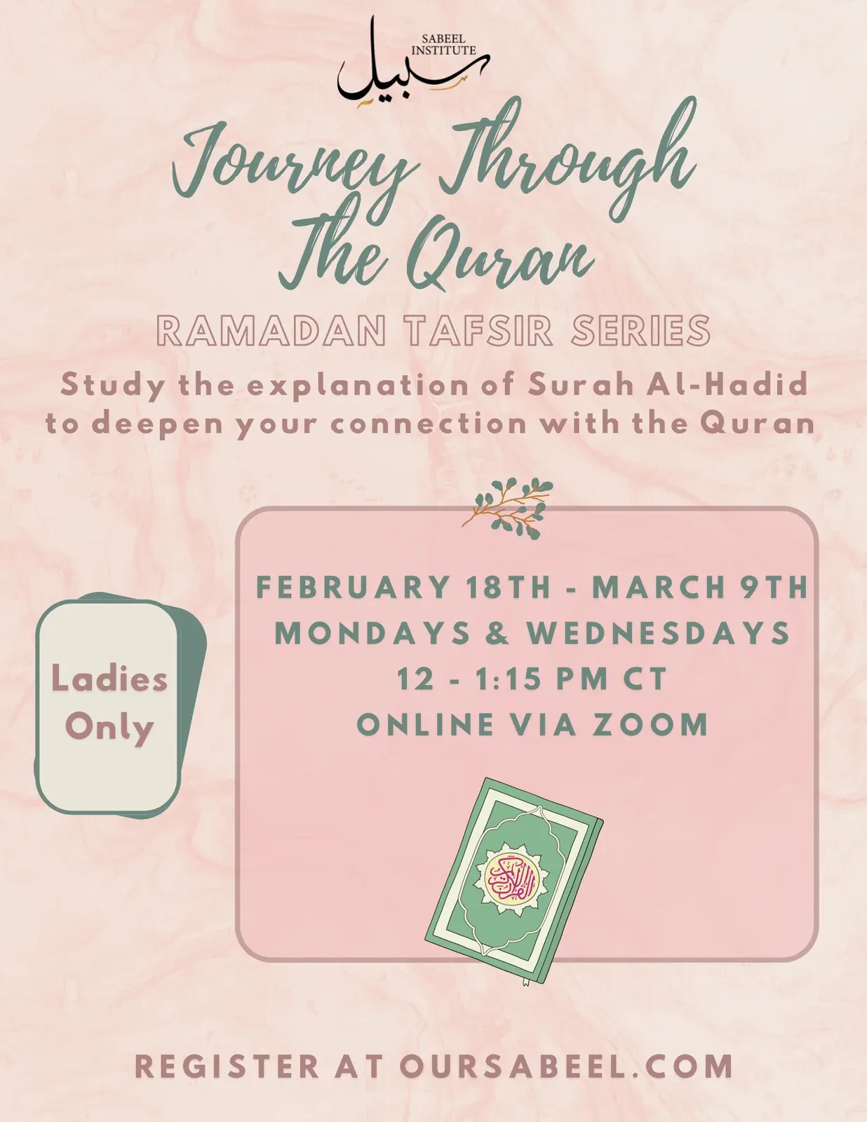 Flyer for Journey Through the Quran