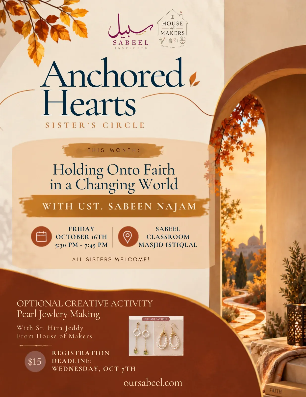 Flyer for Anchored Hearts Sister’s Circle