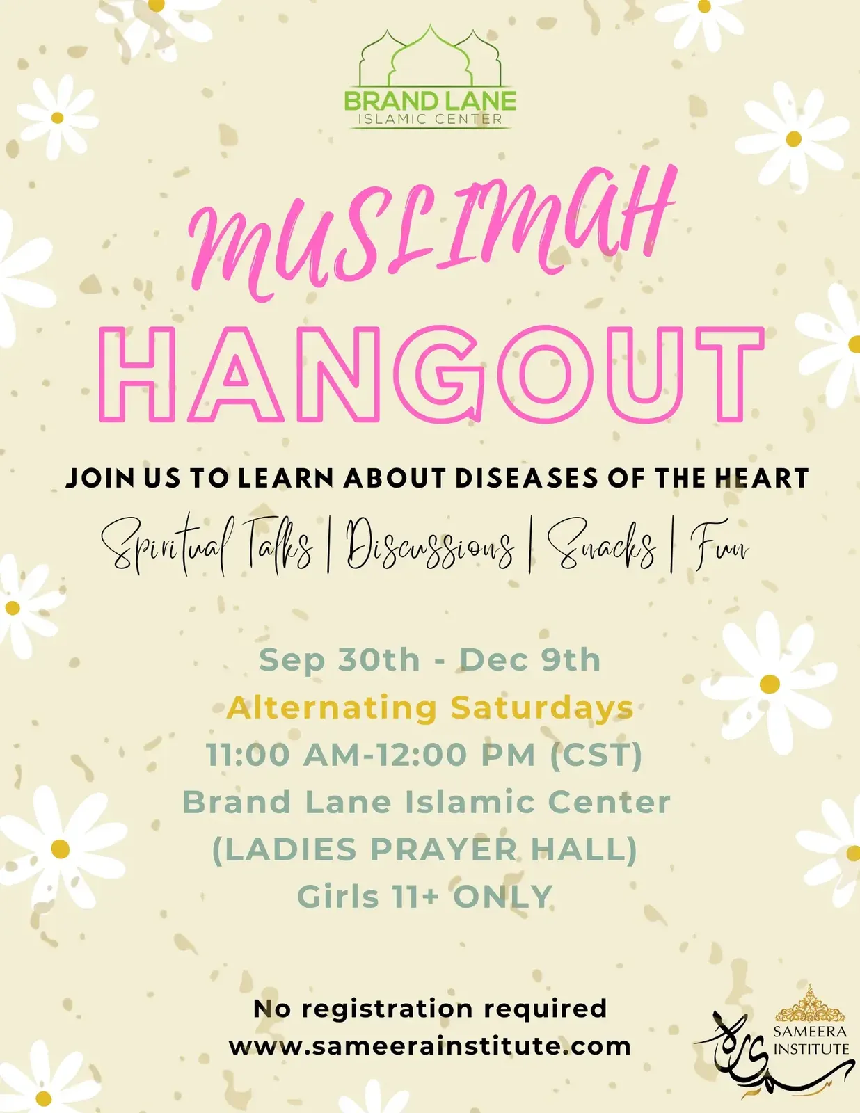 Flyer for Muslimah Hangout